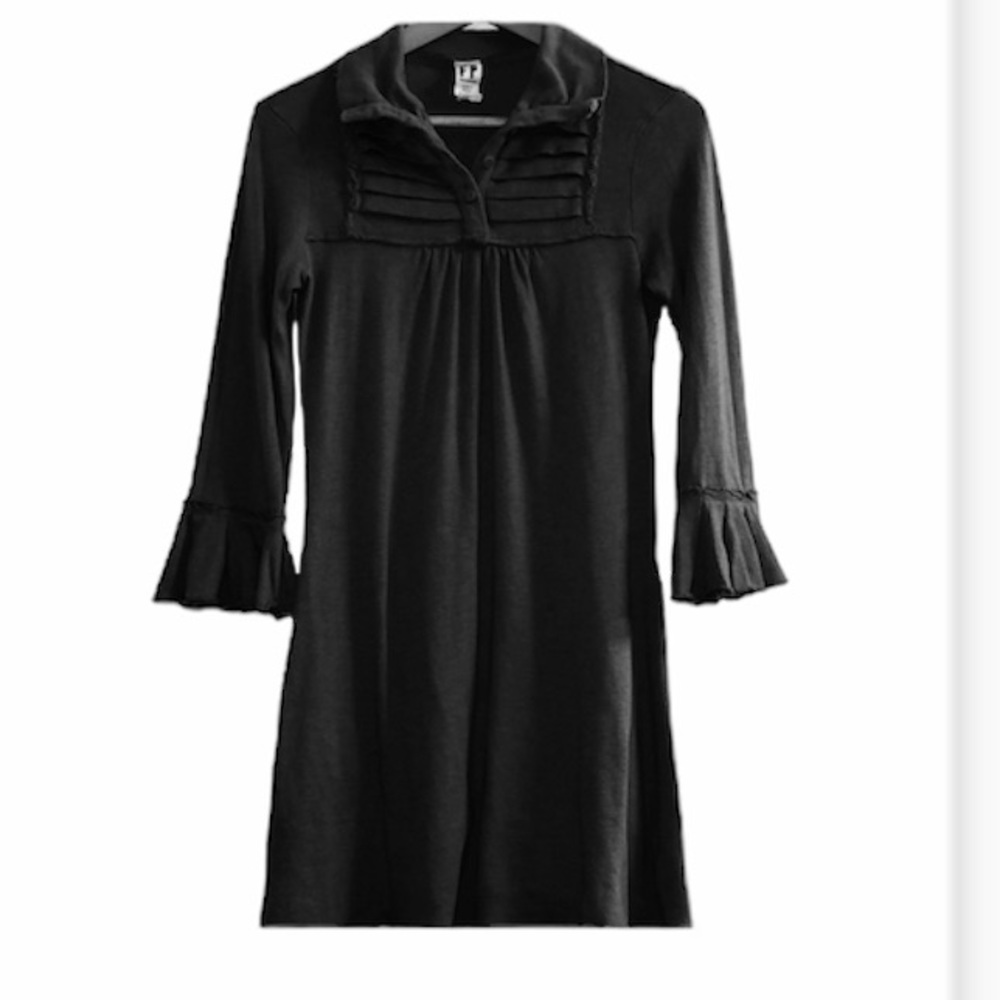 Free People Vintage Y2K Black Long Sleeve Tunic Top / Mini Dress Size S